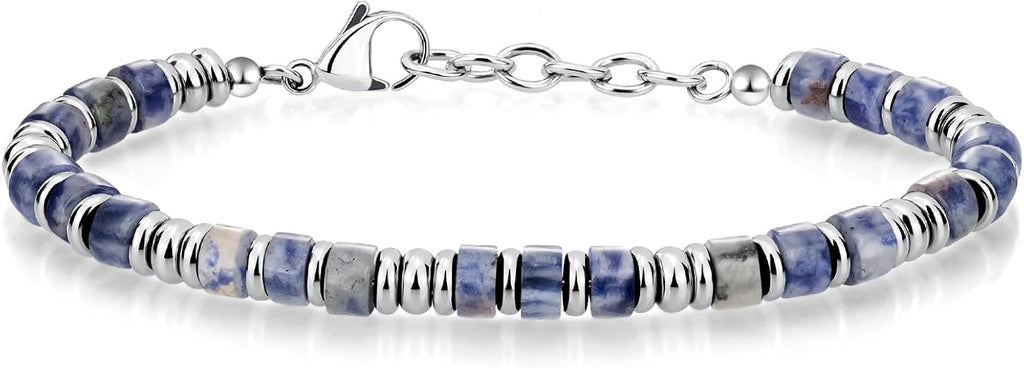 Mens Bracelet, Boho Stainless Steel Bracelets for Men, Beaded Bracelets, Jewelry Gifts for Husband, Father, Friends