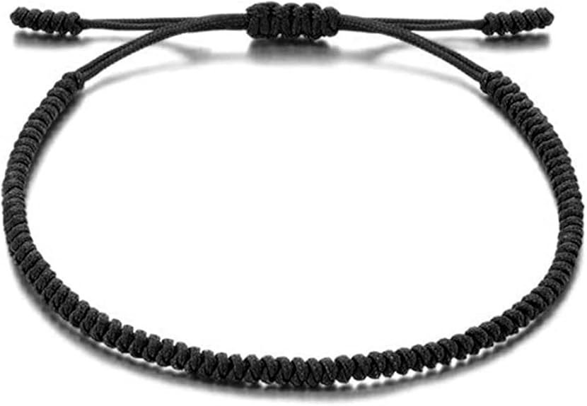 kelistom Handmade String Bracelet for Women Men Simple Red Black Braided Adjustable Charm Bracelets Minimalist Jewelry