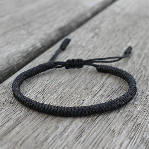 kelistom Handmade String Bracelet for Women Men Simple Red Black Braided Adjustable Charm Bracelets Minimalist Jewelry