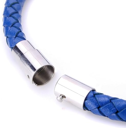JEWELRIESHOP Braided Leather Bracelets for Mens Women Woven Wrap Bracelet Magnetic Lock Clasp Genuine Leather Bracelet Wristband Vintage Cuff Bracelet Leather Jewelry Friendship Couple Bracelet