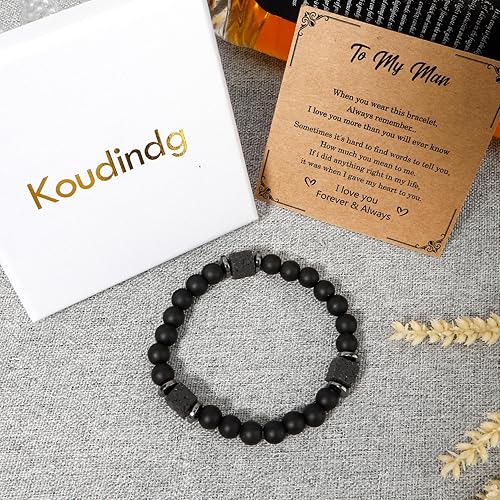Father Day Gifts from Daughter Son Wife Gifts for Dad Grandpa Men Papa Birthday Gift Best Dad Ever Gift Natural Stone Bracelet Christmas Stuff