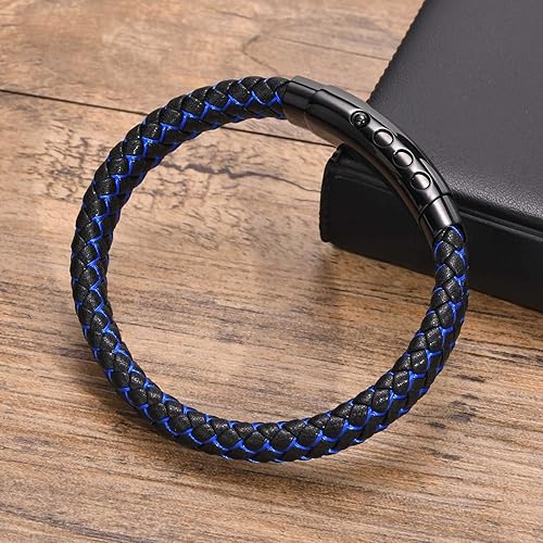 VNOX Men's Inspirational Mantra Engarved Handmade Braided Leather Adjustable Cuff Bangle Bracelet Encouragement Motivational Gift for Men