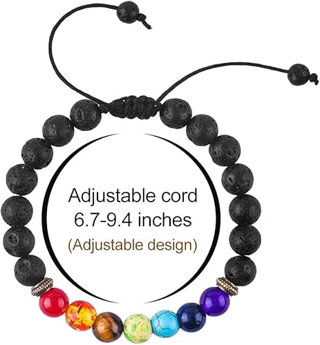 M MOOHAM Natural Stone Bracelets for Men - 8mm Tiger Eye, Matte Agate, Lava Rock - Teen Boys Gifts for Birthday, Anniversary, Christmas