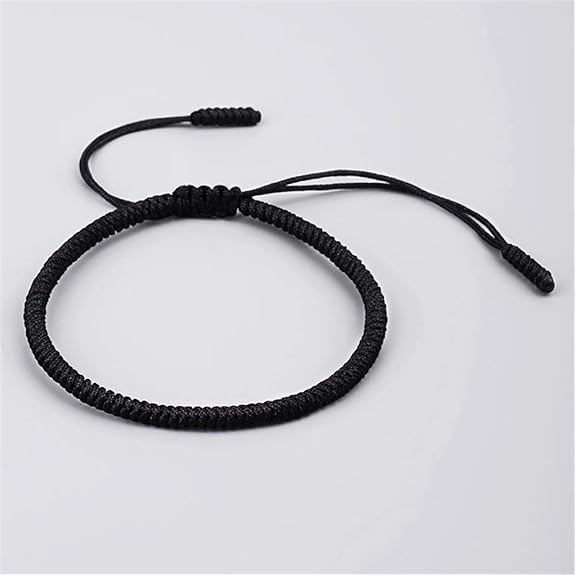 kelistom Handmade String Bracelet for Women Men Simple Red Black Braided Adjustable Charm Bracelets Minimalist Jewelry
