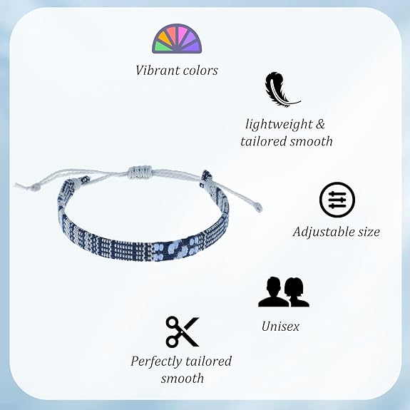 4pcs Beach Bracelet Set for Men Surfer Bracelet Braided Boho Summer Bracelets Adjustable Men’s Bracelet Women Handmade String Rope Jewelry Gifts Birthday Gift