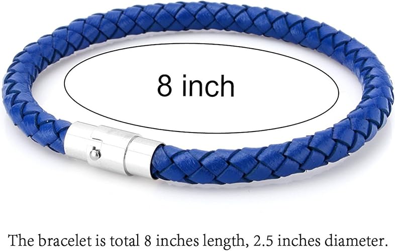 JEWELRIESHOP Braided Leather Bracelets for Mens Women Woven Wrap Bracelet Magnetic Lock Clasp Genuine Leather Bracelet Wristband Vintage Cuff Bracelet Leather Jewelry Friendship Couple Bracelet